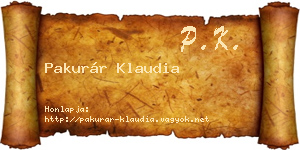 Pakurár Klaudia névjegykártya